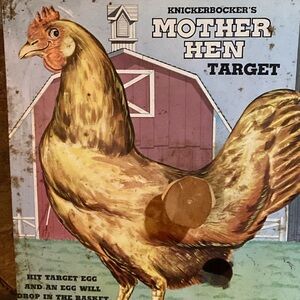 Vintage Knickerbocker's Mother Hen Target Sign 14x17